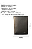 Madeni Para Bölmeli ve Fermuarlı Dikey Klasik Model Hakiki Deri Erkek Cüzdan Siyah