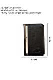 Mini Boy İkiye Katlı Slim Basic Model Hakiki Deri Kredi Kartlık Siyah