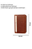 Mini Boy İkiye Katlı Slim Basic Model Hakiki Deri Kredi Kartlık Taba