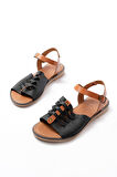 ASFSTORE 205-029 Siyah Ortopedik Hakiki Deri Kadın Sandalet  