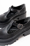 ASFSTORE 868-757 Siyah Rugan Günlük Yüksek Tabanlı Loafer Ayakkabı