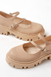 ASFSTORE 868-756 Nut Günlük Yüksek Tabanlı Loafer Ayakkabı