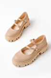 ASFSTORE 868-756 Nut Günlük Yüksek Tabanlı Loafer Ayakkabı