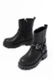 ASFSTORE 868-2015 Siyah Fermuarlı Günlük Kadın Bot