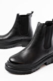 ASFSTORE 812-2137 Siyah Lastikli Günlük Kadın Bot 