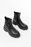 ASFSTORE 868-2005 Siyah Lastikli Günlük Kadın Bot
