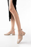 ASFSTORE ST-003 Ten Rugan Günlük 4 cm Topuklu Bayan Ayakkabı