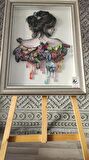 Kelebekli Kız 35 x 50 El Yapımı Rölyef Tablo