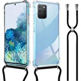 Samsung Galaxy S20 Plus Askılı İpli Şeffaf Tank Kılıf