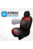 Seat Marbella UYUMLU TAM SET Gofya KIRMIZIOto Koltuk Kılıfı - Ön Arka Tam Set