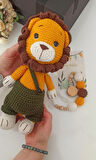 Amigurumi Aslan Uyku Arkadaşı ve Emzik Askısı