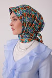 Geometrik Desen %100 Twill İpek Eşarp BE02-31