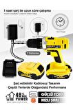 ASSUR Germany Şarjlı Matkap Vidalama 24 Parça 58 VF 5 Ah Çift Akülü Sarı