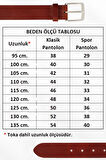 4.5 cm. Spor Suni Deri Kenarı Sarı Dikişli Model Erkek Kemer Kahverengi