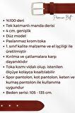 4 cm. Spor Hakiki Deri Düz Model Erkek Kemer Kahverengi