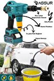 58VF Yüksek Basınçlı Kömürsüz Motor Akülü Oto Araba Yıkama Makinesi Şarjlı Mavi