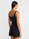 Siyah Askılı Bodysuit
