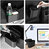 ASTRALED Araba Çöp Kutusu Araç içi Taşınabilir Kapaklı Organizer Çöp Kovası itme Kapaklı Kova