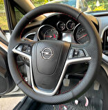 OPEL ASTRA J ARACA ÖZEL DİKMELİ DİREKSİYON KILIFI(PLASTİK DİREKSİYON)KIRMIZI İPLİ
