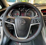 OPEL ASTRA J ARACA ÖZEL DİKMELİ DİREKSİYON KILIFI(PLASTİK DİREKSİYON)KIRMIZI İPLİ