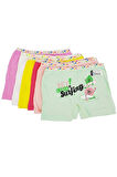 Kız Çocuk Renkli Likralı Pamuk Boxer 12'li Paket