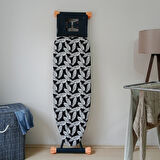Ütü Masası Kılıfı Büyük Boy Ipli Stoperli Keçeli Kılıfı Örtüsü Bezi 55x140cm BLACK WHİTE
