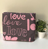 İpli Ayarlanabilir Isıya Dayanıklı Keçeli Stoperli Masası Kılıfı Örtüsü Bezi 55x140 Cm Pink Love