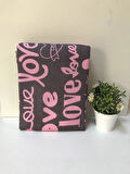 İpli Ayarlanabilir Isıya Dayanıklı Keçeli Stoperli Masası Kılıfı Örtüsü Bezi 55x140 Cm Pink Love
