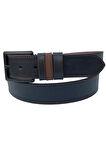 Siyah Suni Deri Dikişli 4 Cm.lik Spor Kemer - 7000-109-22y