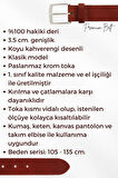 3.5 cm Klasik %100 Hakiki Deri Lüks Kemer Kahverengi Dikiş Desenli