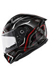 50.8 MYSTICAL SİYAH-KIRMIZI-TITANIUM KASK