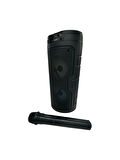 Karaoke Kablosuz Mikrofonlu Bluetooth Hoparlör Led Işıklı Taşınabilir Kablosuz Speaker