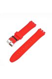 19mm Swatch Uyumlu Chrono Model Slikon Saat Kordonu - KIRMIZI