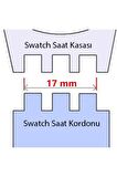 17mm Swatch Uyumlu Siyah Slikon Saat Kordonu