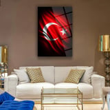 Türk Bayrağı Dalgalı Ay Yıldız Cam Tablo – ATA279