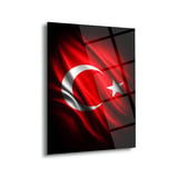 Türk Bayrağı Dalgalı Ay Yıldız Cam Tablo – ATA279