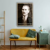 Mustafa Kemal Atatürk Sözlü Klasik Portre Cam Tablo – ATA299