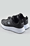 8888 Full Ortopedik Siyah Beyaz Yüksek Taban Kadın Spor Ayakkabı SUYA DAYANIKLI