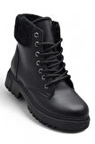 4562 Kadın Bot Ayakkabı Kaymaz Taban Fermuarlı Bağcıklı Günlük Kadın Bot