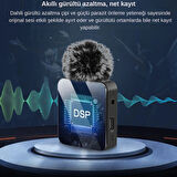 Kablosuz Yaka Mikrofonu DSP+ANC | 360° Çok Yönlü Ses Alımı | Type-C/Lightning Uyumlu | Gürültü Engelleme | Profesyonel Yayın & Çekim Mikrofonu