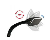 Meachow ME-002SR Sağ Bisiklet Aynası Kelepçe Montaj Gümüş Lens