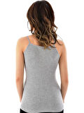 Tutku 0135 (4NO-XL) 1 ADET Kadın Ribana %100 Pamuk İp Askılı Atlet GRİ