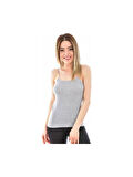 Tutku 0135 (4NO-XL) 1 ADET Kadın Ribana %100 Pamuk İp Askılı Atlet GRİ