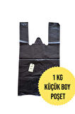 KÜÇÜK BOY 1KG ATLET MARKET POŞETİ SİYAH POŞET 26x45cm SAĞLAM