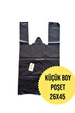 KÜÇÜK BOY 1KG ATLET MARKET POŞETİ SİYAH POŞET 26x45cm SAĞLAM