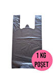 BÜYÜK BOY 1KG ATLET MARKET POŞETİ SİYAH POŞET 30x56cm SAĞLAM