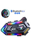 Always Y20 BT5.3 Motosiklet Kask Kulaklık Intercom Işıklı Motorsiklet Interkom