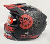Mt Streetfighter SV Aztec B5 Modüler  Mat Siyah - Kırmızı M