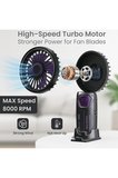 Brushless Turbo Motor Şarjlı El Fanı Masaüstü Ve Taşınabilir Mini Vantilatör 5 Kademeli Fan