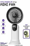 Şarjlı El Fanı 5 kademeli Telefon Standlı Mini Vantilatör 300mAh 180° Katlanabilir El Tipi Fan